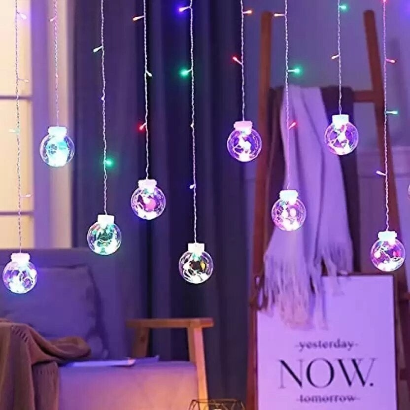 Ghirlanda Luminoasa LED RGB, cu 12 Globuri Transparente, 3m Lungime, 8 Moduri de Iluminare, Lumina Multicolora - 3 | YEO