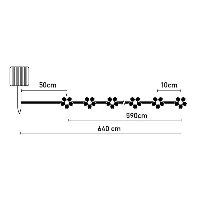 Instalatie de lumini solara, cu 60 becuri led, cu flori, lungime 5.9m, multicolor - 3 | YEO