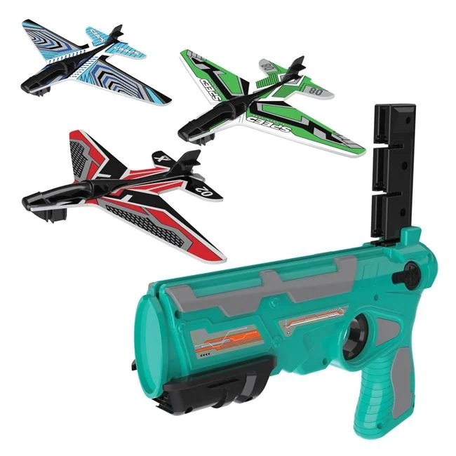 Jucarie de lansare avioane pentru figurine, cu lansator si 4 avioane, 34.5x8x21cm, multicolor - 1 | YEO