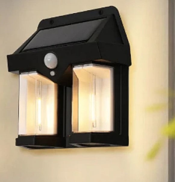 Lampa solara de perete dubla CB 228 tip felinar, decorativ, de perete - 1 | YEO