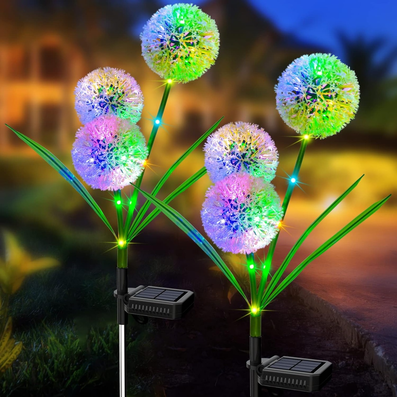 Lampa solara LED decorativa, model papadie, pentru gradina sau terasa, IP65, multicolora - 1 | YEO