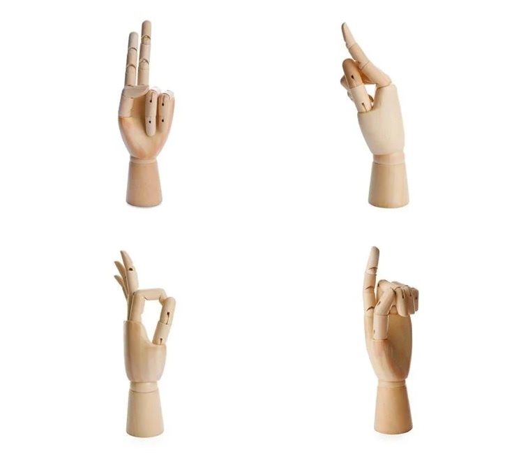 Manechin Mână din Lemn cu Articulații, lemn, 25 cm, nude - 2 | YEO