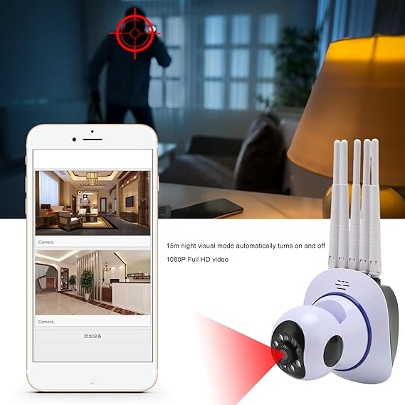Mini camera de supraveghere de interior CCTV, Full HD, WiFi, IR, rotire 360 grade, alb - 1 | YEO