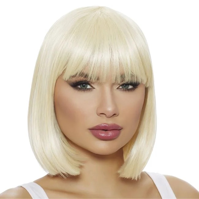 Peruca de dama, par blond, cu par sintetic, galben