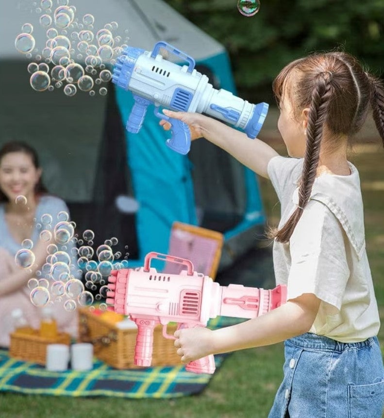 Pistol de jucarie-bubble gun de facut baloane din sapun, cu 32 de orificii, pentru copii de peste 3 ani - 2 | YEO