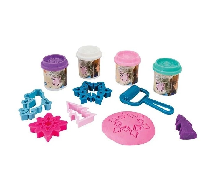 Plastilină Disney Frozen, Set cu 4 Recipiente si 5 Accesorii, 3ani, 22x5x24 cm