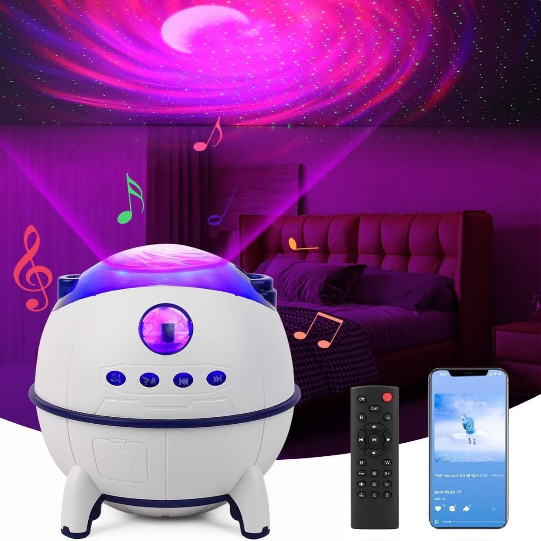 Proiector LED Starry Sky Nightlight cu difuzor Bluetooth, 228 x 120 x 113 cm, Alb - 1 | YEO