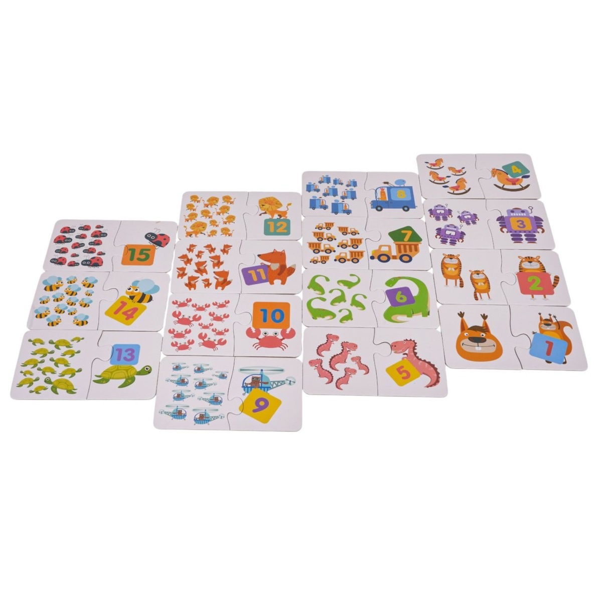 Puzzle matematic de potrivire a formelor, pentru copii de 3 ani+, cu 30 piese, 12.5x7.5 cm, multicolor - 1 | YEO