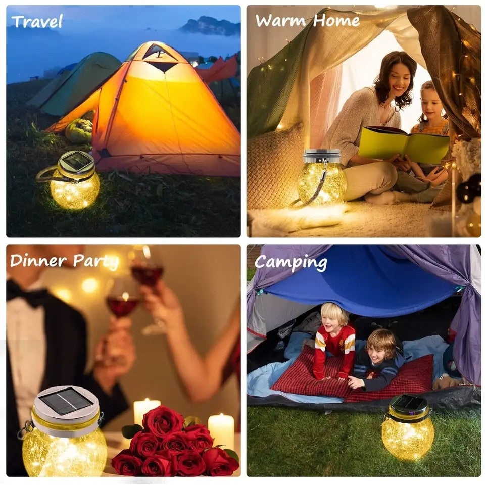 Set 3 X Lampa Solara Decorativa Model 2023, Pentru Gradina, Casa, Camping, Alimentare Solara, Design Modern, Lumina Calda, Sticla - 3 | YEO