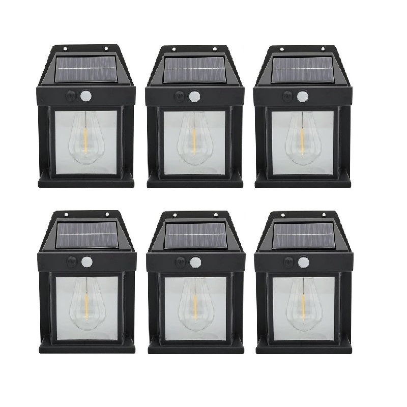 Set 6 x Lampi Solare de Perete 2W, 600LM, rezistenta la apa IP65, pentru gradina sau casa, negru