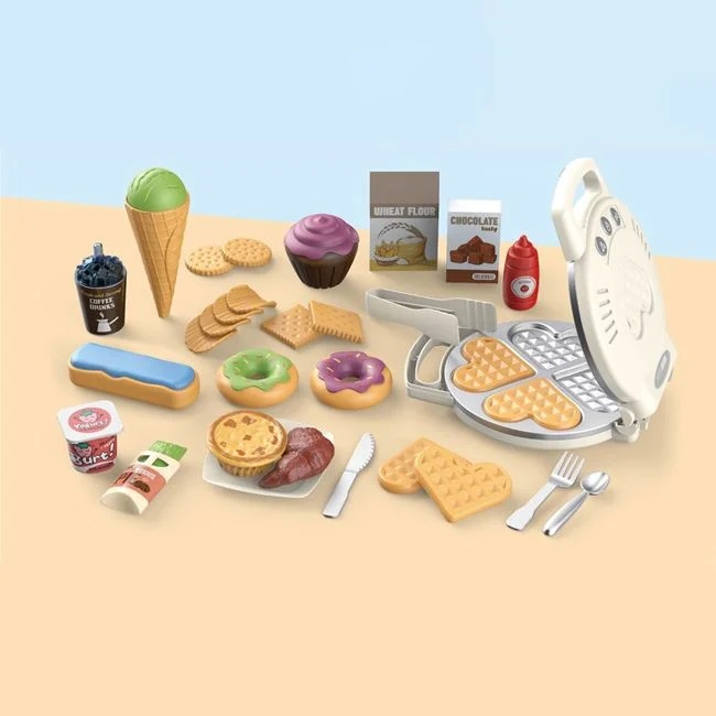 Set de joaca aparat pentru vafe, cu ingrediente, lumina si sunet, varsta 3+ ani, 50x6x38cm, multicolor - 1 | YEO