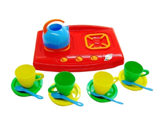 Set de joaca - Aragaz cu accesorii pentru ceai, pentru copii de 3 ani+