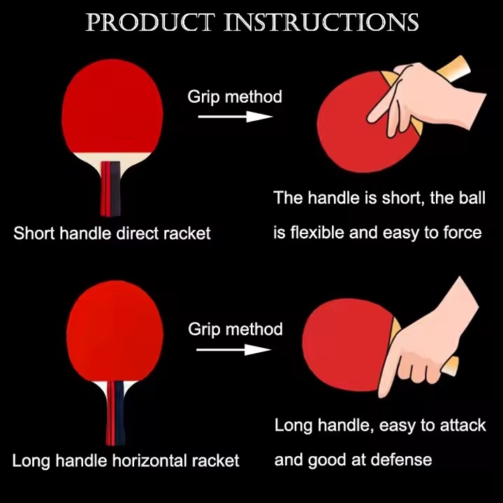 Set ping pong cu 2 palete, 3 mingi si husa de transport si protectie, pentru copii 7 ani+, 25.5x15cm, negru-rosu - 2 | YEO