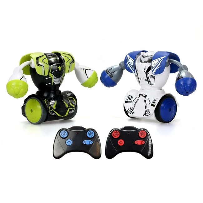 Set roboti de jucarie, cu telecomanda, ochi luminati cu LED, 5 miscari, efect sonor, 46x11x27cm, multicolor
