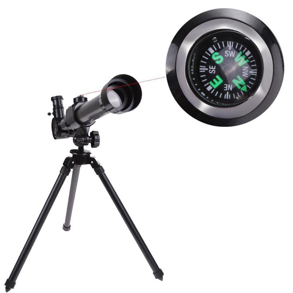 Telescop cu trepied pentru copii, Zoom 20X, 30X, 40X, focalizare 170mm, diametru obiectiv 50mm, Negru-Gri - 2 | YEO