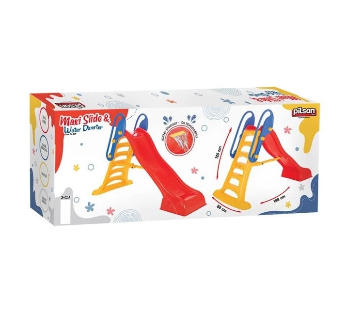 Tobogan de Plastic Colorat, cu Gaura pentru Furtun Apa, 3ani+, 35kg, 188x88x125cm - 3 | YEO