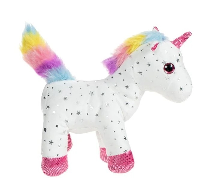 Unicorn de Pluș în Geantă cu Blană Artificială Colorată si Glitter, 20×10×25 cm, multicolor - 1 | YEO