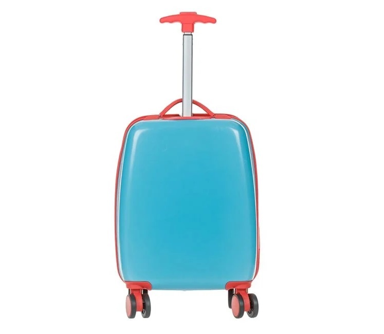 Valiza tip troler, pentru copii, cu dinozauri, roti rotative, 22L, 30x21x50 cm, bleu - 1 | YEO