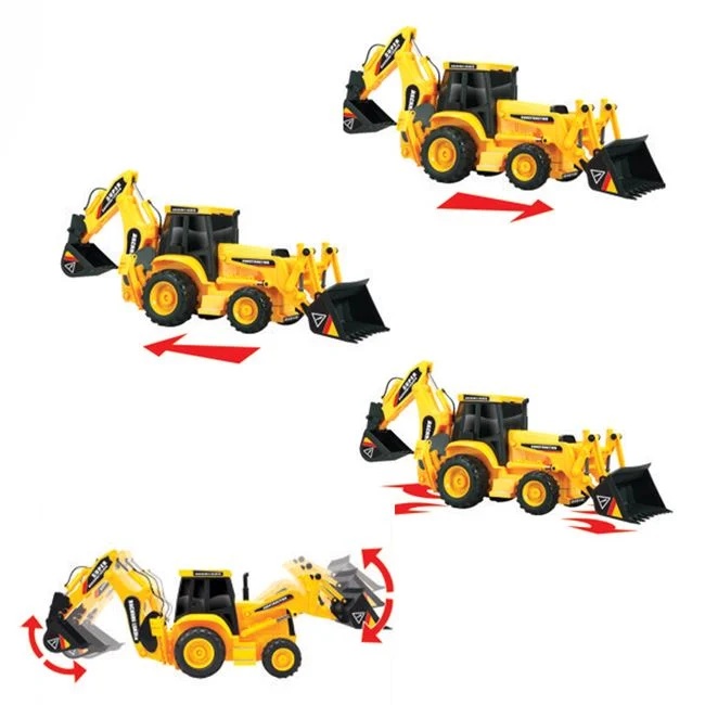 Vehicul de santier cu excavator, cu cablu si sunet, dimensiune 55cm, galben-negru - 2 | YEO