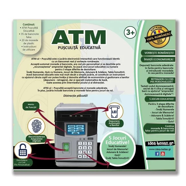 ATM pusculita jucarie educativa, varsta 3+ ani, 22x15x24cm, multicolor - 1 | YEO