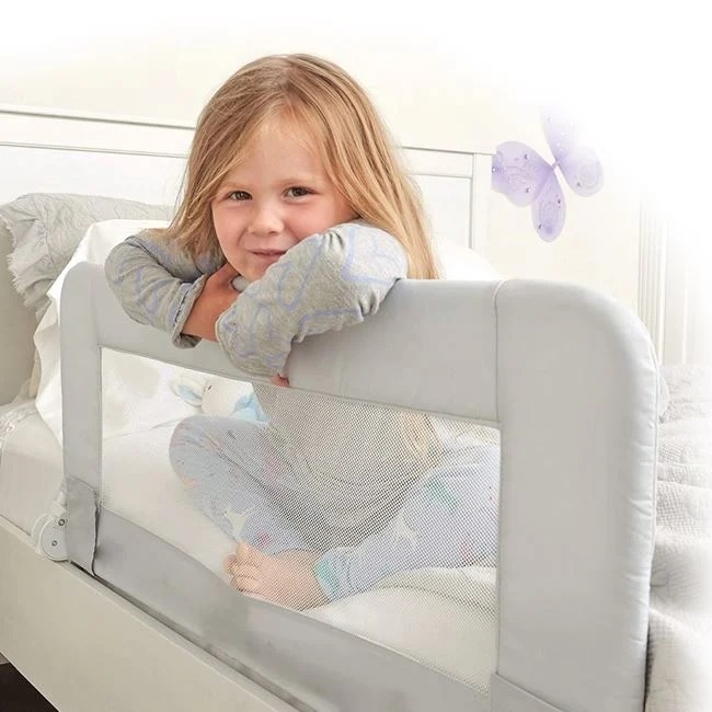 Bariera de Protectie pentru Pat, 150x40 cm, gri - 3 | YEO
