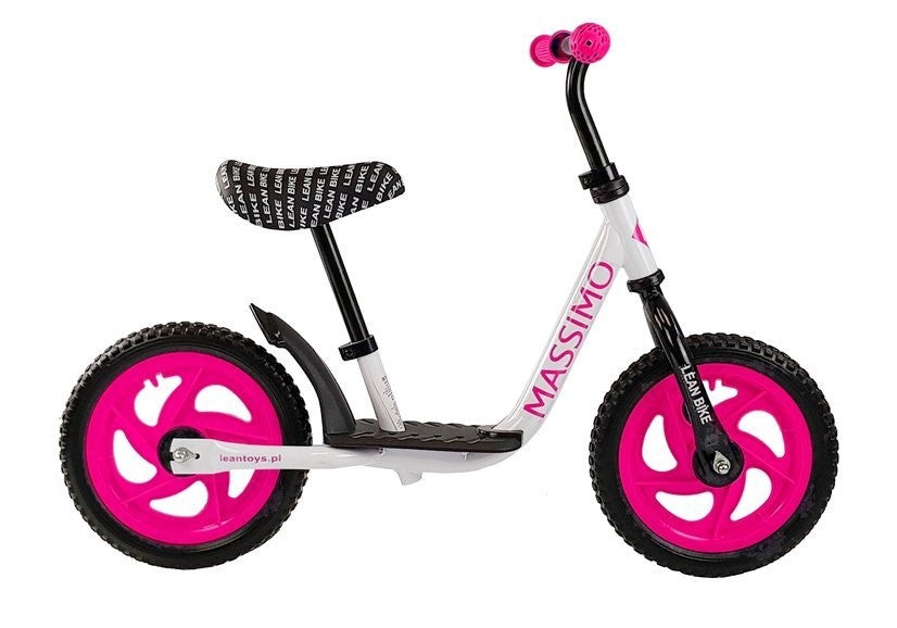 Bicicleta fara pedale pentru copii 2 ani+, Massimo, alb cu roz - 3 | YEO