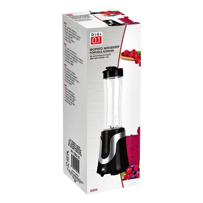 Blender mini portabil, electric, putere 300W, capacitate 600ml, negru - 1 | YEO