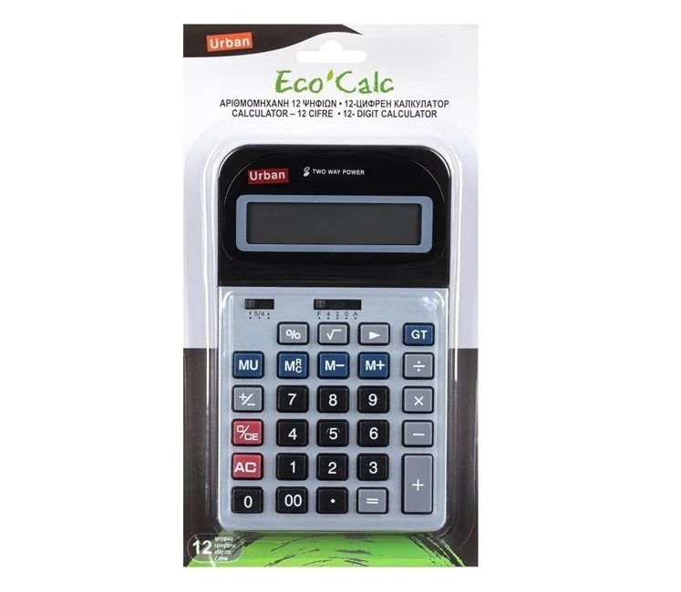 Calculator 12 Cifre, Virgula Zecimală Flotantă, 1 baterie inclusa, argintiu - 1 | YEO