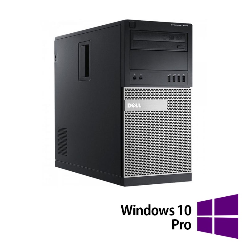 Calculator Refurbished Dell OptiPlex 7010 Tower Intel Core i5-3470 3.20GHz 8GB DDR3 128GB SSD DVD-RW + Windows 10 Pro