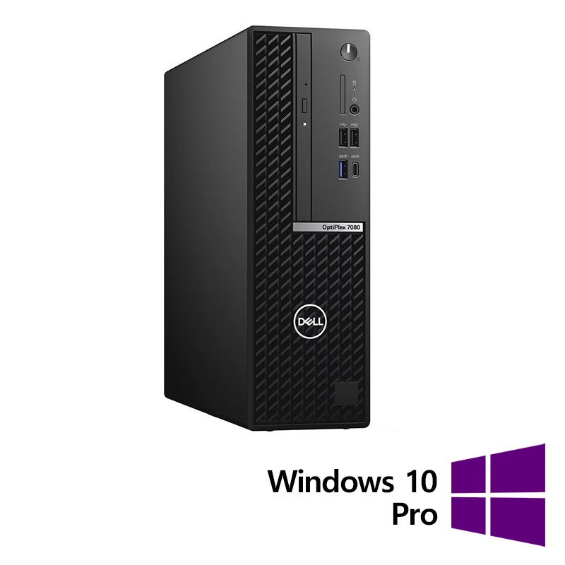 Calculator Refurbished DELL OptiPlex 7080 SFF Intel Core i5-10500 3.10 - 4.50GHz 8GB DDR4 256GB SSD + Windows 10 Pro