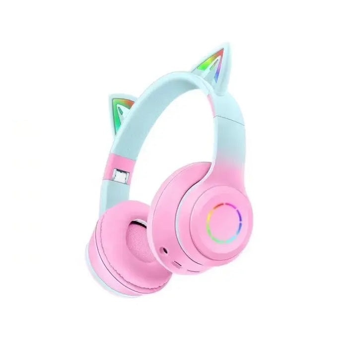 Casti cu Urechi de Pisica, Fara Fir, Bluetooth 5.0, cu Lumină LED, Portabile, Pliabile, Utilizare Universala - 3 | YEO