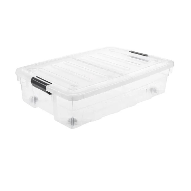 Cutie de depozitare, din plastic, cu capac, capacitate 32L, transparent - 1 | YEO