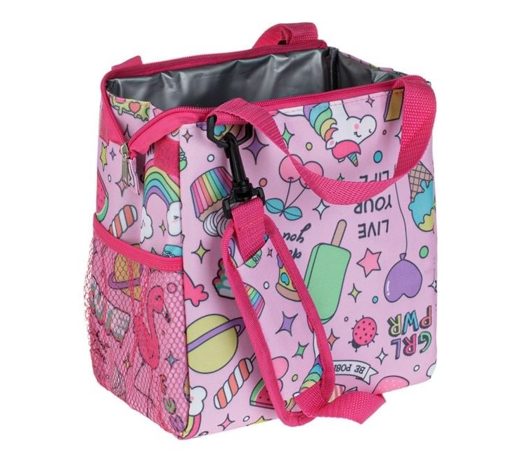 Geantă Izotermă pentru fete, cu Unicorni, 8L, 23x14x25cm, roz