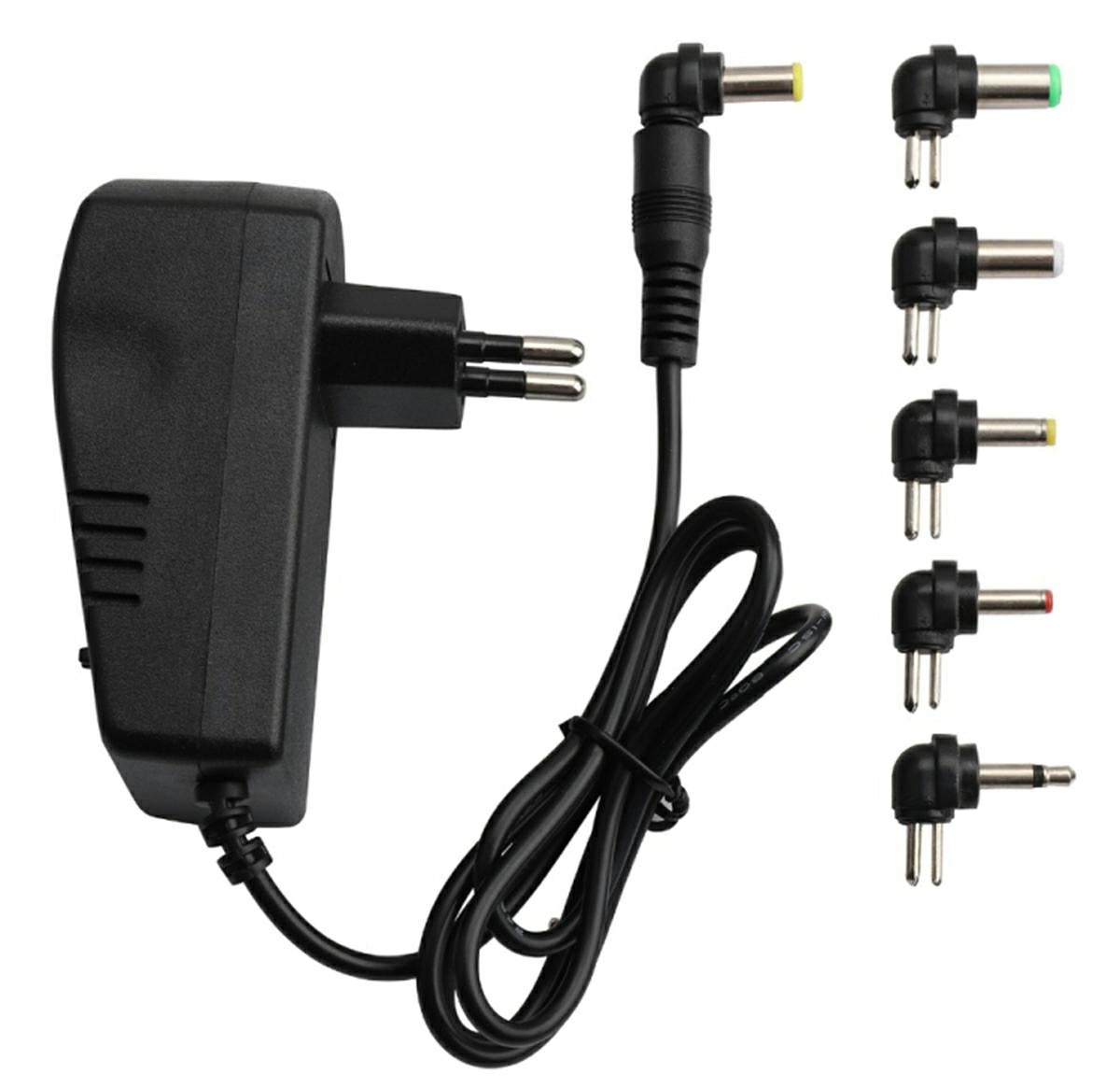Incarcator universal, cu 6 conectori, 24W, 3A, 3V - 12V, 8x5x3.4 cm, Negru - 1 | YEO