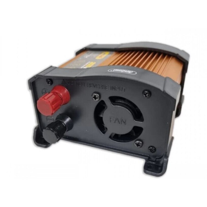 Invertor de tensiune auto Andowl KS300, 300W, 12V, 220V, 16 x 11 x 6.5cm, auriu - 2 | YEO