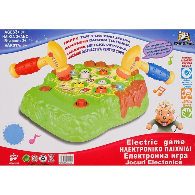 Joc „Prinde Cartita”, cu ciocan muzical, varsta 3+ ani, multicolor