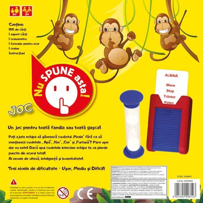 Joc de societate „Nu spune asta!”, vârstă 6+ ani, multicolor - 1 | YEO