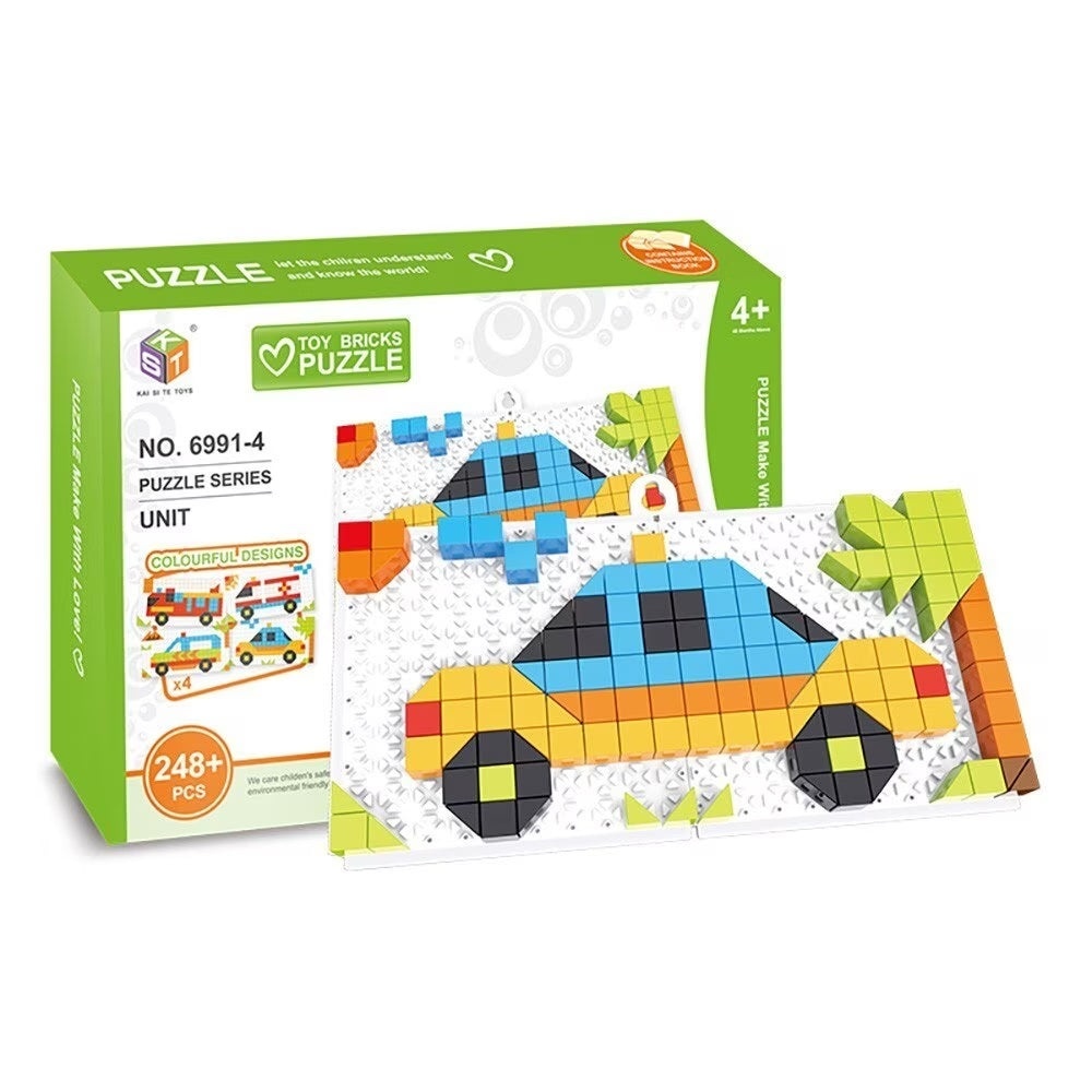Joc Educativ Puzzle Mozaic cu Masini, 248 Piese, pentru Copii de + 4 ani, Multicolor - 3 | YEO