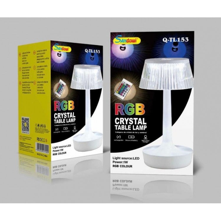 Lampa de masa, veioza decorativa cu LED RGB si telecomanda, alba - 3 | YEO