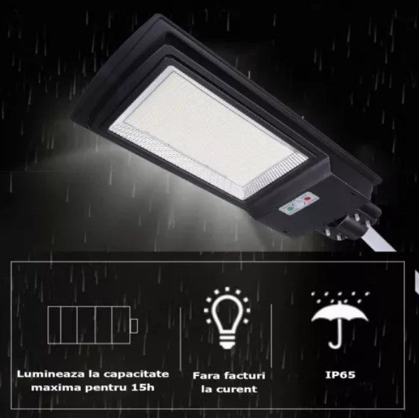 Lampa Stradala 400W 936 Led SMD panou solar Senzor de Lumina Telecomanda - 2 | YEO