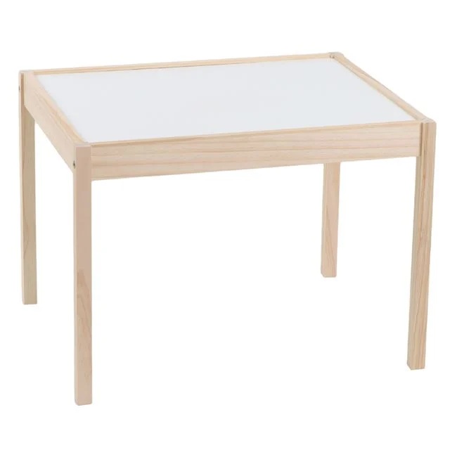 Masa din lemn, cu suprafata alba, pentru copii, dimensiuni 62x49x45cm, alb - 1 | YEO