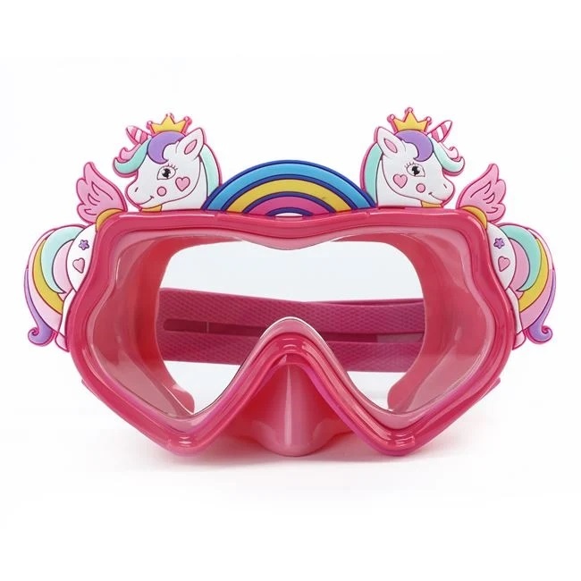 Masca Inot pentru Copii 6-12 Ani, Model Unicorn, Roz