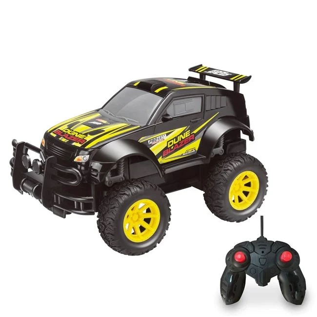 Masina Off Road, cu telecomanda, bara de protectie si de aer, functii complete, 31x17x18cm, negru-galben - 2 | YEO