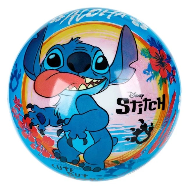 Minge de plajă din plastic colorat, model Stitch, 23 cm, multicolor