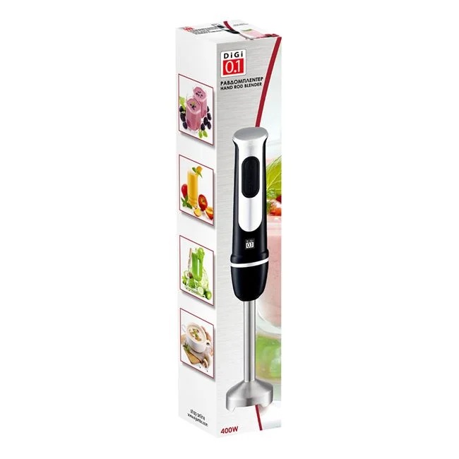 Mixer vertical, de mana, din inox, putere 400W, dimensiuni 7x7x41cm, negru-argintiu - 2 | YEO