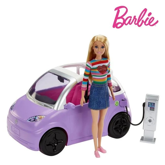 Papusa Barbie cu automobil electric, varsta 3+ ani, 30x18.5x18.5cm, mov - 1 | YEO