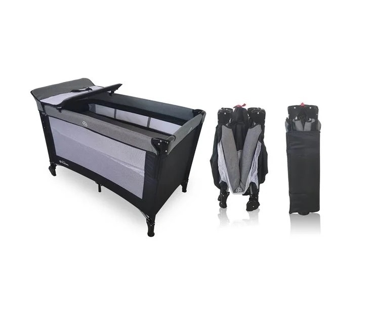 Patut pentru Copii, cu Suport pentru Schimbat Scutece,15 kg, 125x78x65cm, negru