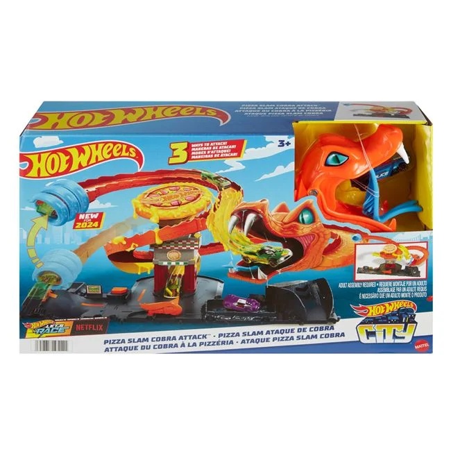 Pista Hot Wheels in forma de sarpe, include o masina, 40x10x25cm, multicolor