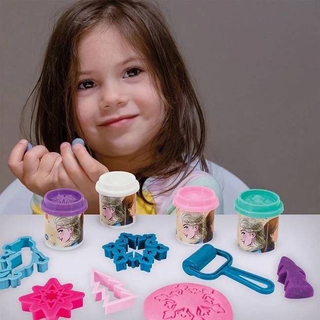 Plastilină Disney Frozen, Set cu 4 Recipiente si 5 Accesorii, 3ani, 22x5x24 cm - 1 | YEO