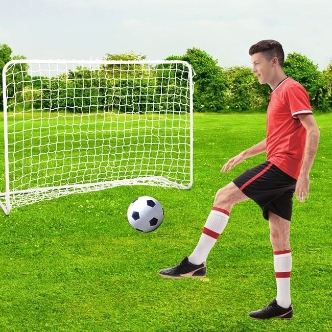 Poarta de Fotbal, Metalica, 182x61x122cm, alb - 1 | YEO
